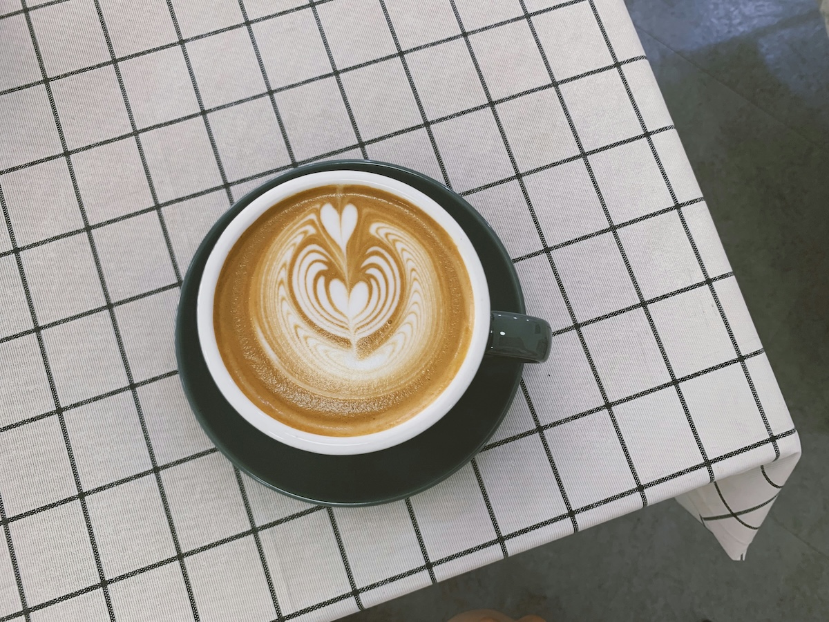 Perfect latte art made with plant-based milk